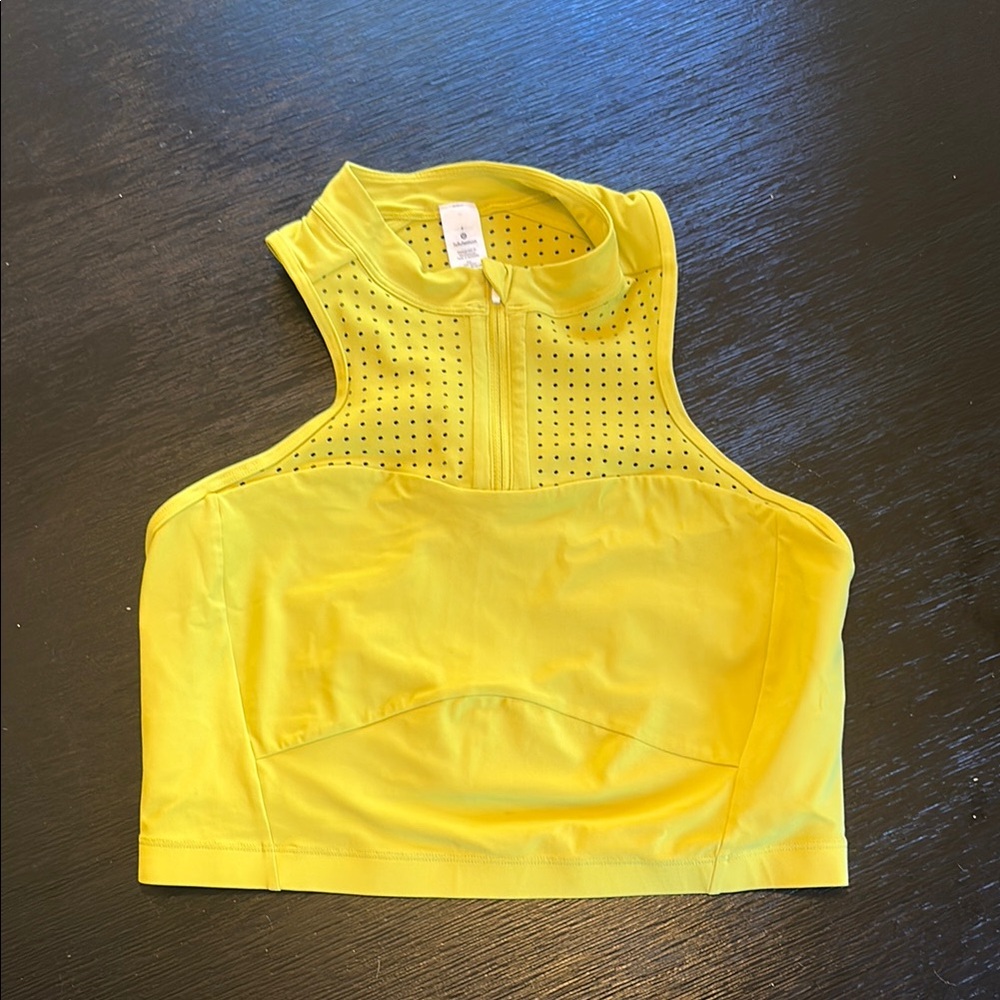 Yellow Sleeveless Crop Top